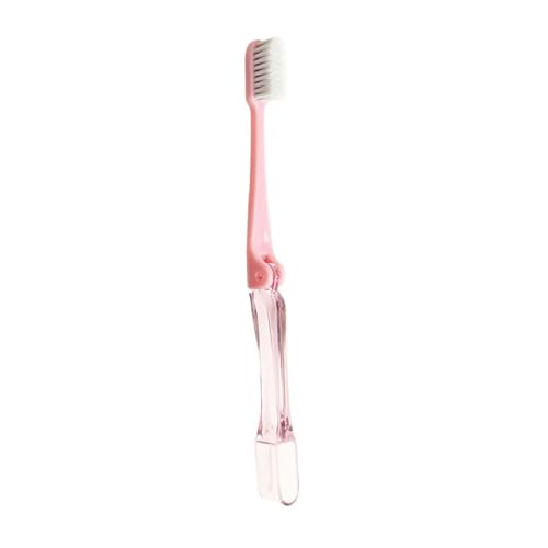 Handzahnbürste Reise Camping Tragbare Faltbare Zahnbürste Wandern Zahnbürste Zahn Reinigung Werkzeuge Klapp Zahnbürste Bürste(Pink) von KUNYOS
