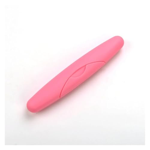 Handzahnbürste Tragbare Zahnbürstenbox for Waschen auf Reisen, versiegelt mit Deckel, rosa, wasserdicht, auslaufsicher, Aufbewahrungsboxen for Zahnbürsten for Wandern und Campen Bürste(Pink) von KUNYOS