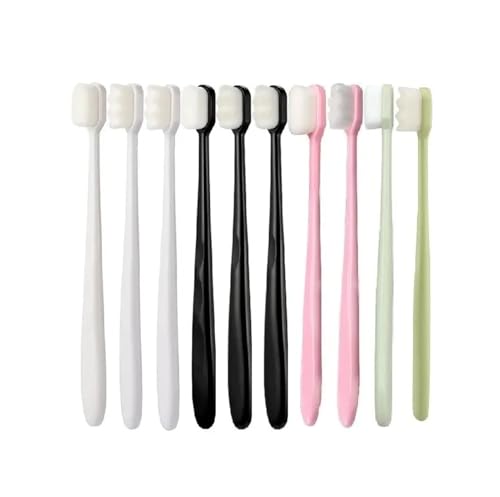 Handzahnbürste Zahnbürste for Erwachsene, ultraweiche Borsten, Zahnbürste for empfindliche Zähne, extra Zahnbürsten, empfindliche Zähne Bürste(Mixed color 10pcs) von KUNYOS