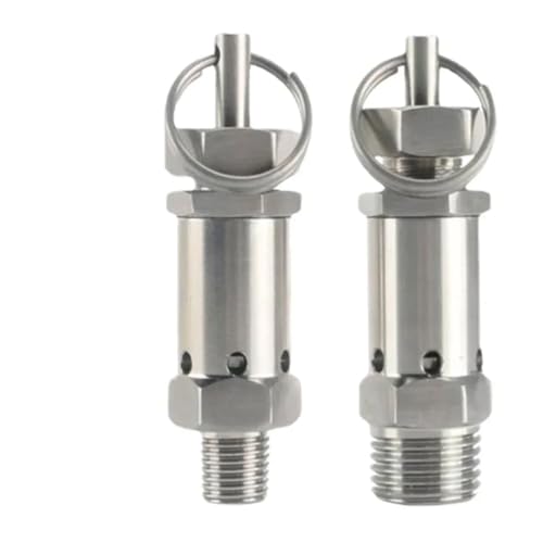 Magnetventil 1/4 "3/8" 1/2 "BSPT Männlichen Einstellbare 304 Edelstahl Sanitär Frühling Druck Relief Sicherheitsventil Luft Kompressor Ventil(1/2",BSPT MALE_7 BAR FIXED) von KUNYOS