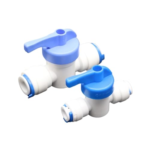 Magnetventil 1/4 "3/8" OD Rohr PE Rohr Fitting Schlauch Gerade Rückspülung Gesteuert Ball Ventil Aquarium Ventil(1/4",2pcs) von KUNYOS