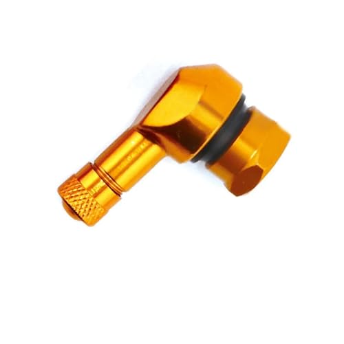 Magnetventil 1 STÜCKE Motorradfelge Reifen Räder Ersatzteile Ventil Ellenbogen 90 Grad Winkel Motorrad Rad Tubeless Vorbauten Teil Ventil(Golden) von KUNYOS