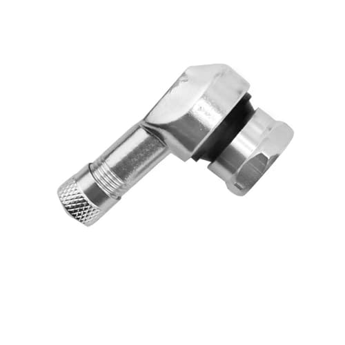 Magnetventil 1 STÜCKE Motorradfelge Reifen Räder Ersatzteile Ventil Ellenbogen 90 Grad Winkel Motorrad Rad Tubeless Vorbauten Teil Ventil(Silvery) von KUNYOS