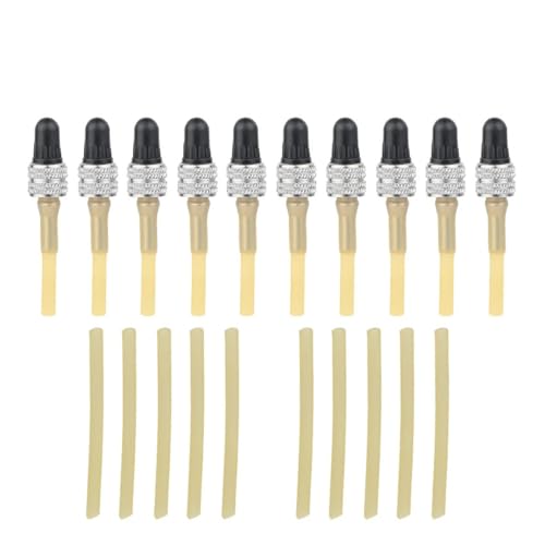 Magnetventil 2/5 STÜCKE Einsätze for Dunlop-Ventil Kupfermuttern Zinklegierung Fahrradschlauchdüse D/V-Kern Ersatz mit zusätzlichem Schlauch Ventil(DV Core 10pcs) von KUNYOS