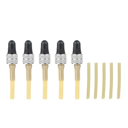Magnetventil 2/5 STÜCKE Einsätze for Dunlop-Ventil Kupfermuttern Zinklegierung Fahrradschlauchdüse D/V-Kern Ersatz mit zusätzlichem Schlauch Ventil(DV Core 5pcs) von KUNYOS