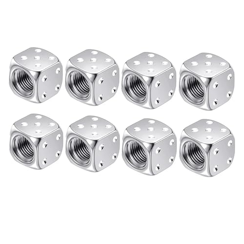 Magnetventil 2/8 Stück Reifenventilkappen, Stem Reifen Reifen Rad Stem Luftventil Staubschutz for Auto LKW Motorrad Fahrrad Ventil(Silver-8Pcs) von KUNYOS