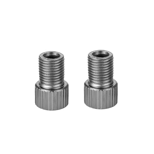 Magnetventil 2 stücke Aluminium Legierung Fahrrad Ventil Adapter Konvertieren Fahrrad Pumpe Luft Düse Rohr Zubehör Ventil(Dark Grey) von KUNYOS