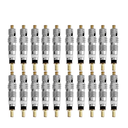 Magnetventil 4-40 Stück Abnehmbarer Fahrradventileinsatz Ersatz Messing Rennrad Reifenschläuche Service Teile Reparaturwerkzeug Ventil(20pcs) von KUNYOS