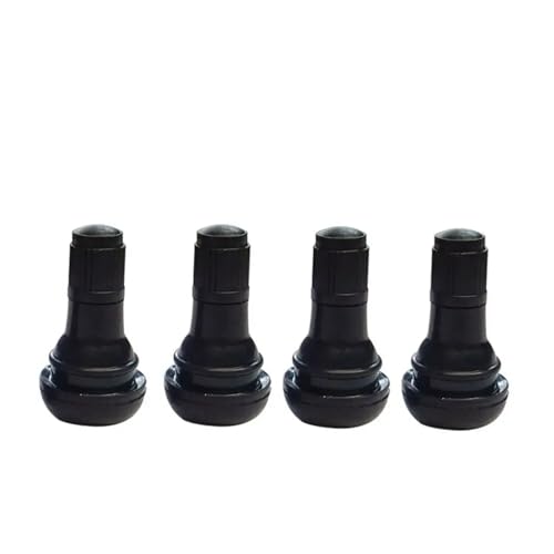 Magnetventil 4 stücke Tubeless Reifen Ventil Räder Teile Gummi Schwarz Rad Ventile Snap-in Aluminium Legierung Auto Vakuum Reifen Ventil(TR412) von KUNYOS