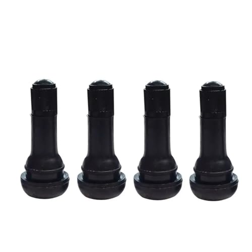 Magnetventil 4 stücke Tubeless Reifen Ventil Räder Teile Gummi Schwarz Rad Ventile Snap-in Aluminium Legierung Auto Vakuum Reifen Ventil(TR413) von KUNYOS