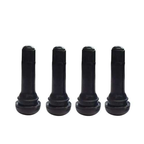 Magnetventil 4 stücke Tubeless Reifen Ventil Räder Teile Gummi Schwarz Rad Ventile Snap-in Aluminium Legierung Auto Vakuum Reifen Ventil(TR414) von KUNYOS