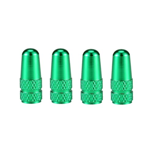 Magnetventil 4Pcs Aluminium Legierung Presta Ventil Kappen for Road Track Racing Bike Reifen Rad Schlauch Ventil(Green) von KUNYOS