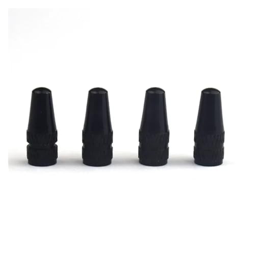 Magnetventil 4Pcs Aluminium Legierung Straße MTB Track Racing Bike Schlauch Reifen Fahrrad Reifen Rad Ventil Kappe AIR Kappen Ventil(4PCS-Black) von KUNYOS