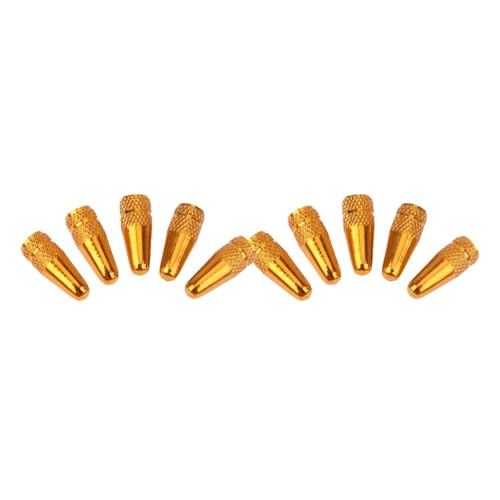 Magnetventil 5/10 STÜCKE Fahrradreifenventilkappe Aluminium Hochdruckkappen for Presta-Ventile Bunte Fahrradreifenkappe MTB Bike Ventil(10PCS Gold) von KUNYOS