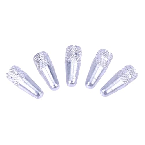 Magnetventil 5/10 STÜCKE Fahrradreifenventilkappe Aluminium Hochdruckkappen for Presta-Ventile Bunte Fahrradreifenkappe MTB Bike Ventil(5PCS Silver) von KUNYOS