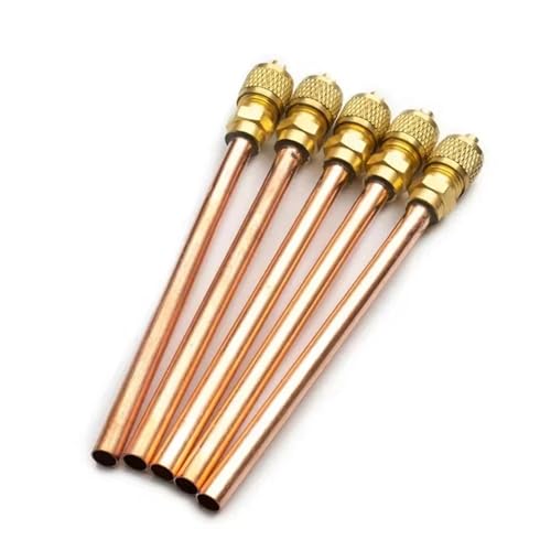 Magnetventil 5pc Klimaanlage Kälte Zubehör Schweißen Typ Kältemittel Lade Ventil Einweg Füllung Ventil(68mm long) von KUNYOS
