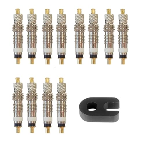 Magnetventil 6/12 stücke Fahrrad Abnehmbare Ventil Core Bike Ersatz Messing Tubeless Remover-Tool for Straße Ventil(12pcs) von KUNYOS