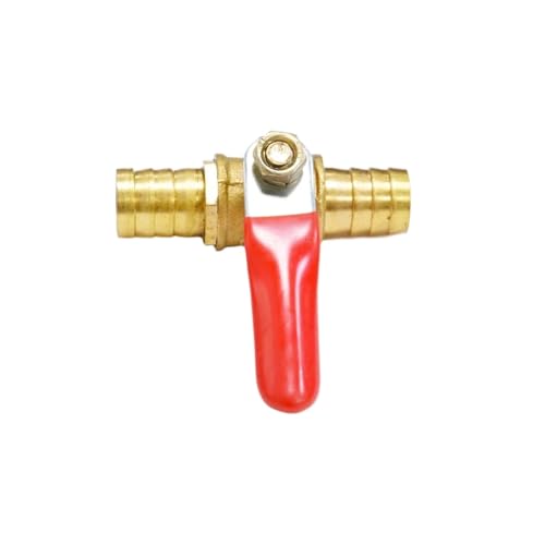 Magnetventil 6 mm 8 mm 10 mm 12 mm Doppelstift-Pagoden-Kugelhahn, kleines Messing-Auslassventil mit Öl-, Gas- und Wasserschlauch Ventil(12mm) von KUNYOS