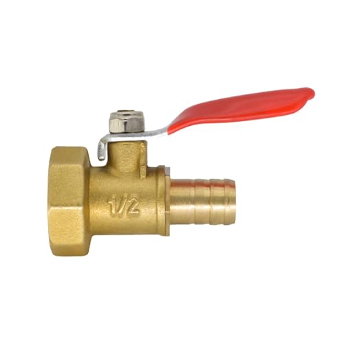 Magnetventil 6mm-12mm Barb Schlauch Schwanz Messing Weibliche Wasser Öl Luft Gas Kraftstoff Ball Ventil Rohr Armaturen Ventil(1l2 Female - 10mm) von KUNYOS