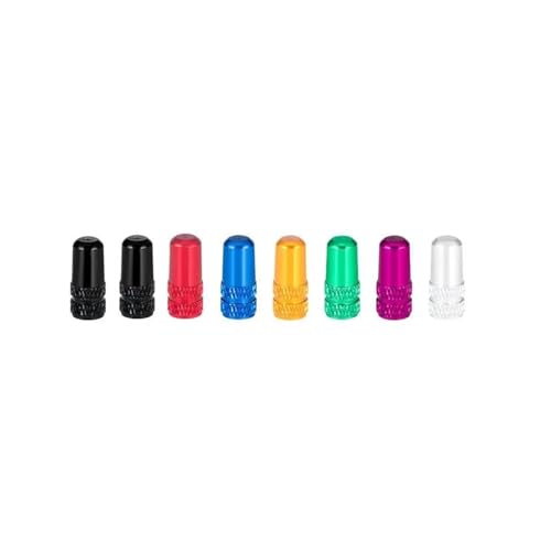 Magnetventil Aluminium Legierung Fahrrad Reifen Ventil Kappe Rennrad Abdeckung Protector Reifen Staubdicht Ventil(Mix8pcs) von KUNYOS