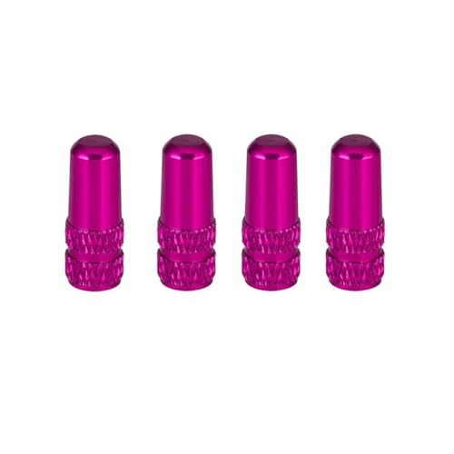Magnetventil Aluminium Legierung Fahrrad Reifen Ventil Kappe Rennrad Abdeckung Protector Reifen Staubdicht Ventil(Purple 4pcs) von KUNYOS