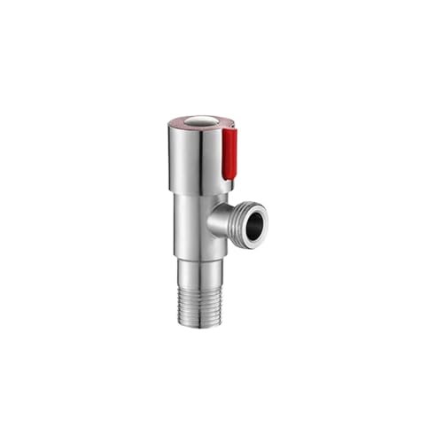 Magnetventil Edelstahl Heiß Kalt Einlassventil Toilette Füllen Winkel Ventile Waschbecken Becken Warmwasserbereiter Wasserhahn Ventil(Red) von KUNYOS
