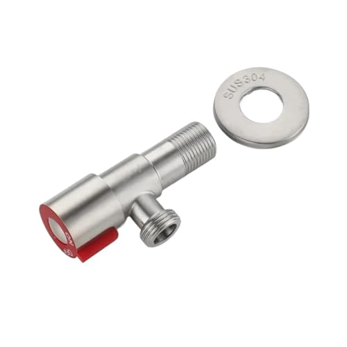 Magnetventil Edelstahl Heiß Kalt Einlassventil Toilette Füllen Winkel Ventile Waschbecken Becken Warmwasserbereiter Wasserhahn Ventil(Red) von KUNYOS