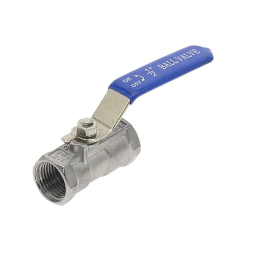 Magnetventil Edelstahl SS 304 Rohr Kugelhahn Innengewinde Sanitär ON-OFF Kugelhahn Gerade Ventil(1/2") von KUNYOS