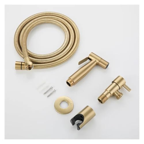 Magnetventil Handheld-WC-Bidet-Sprüher mit Messingventil Edelstahl-Bidet-Dusche Hygienische Duschwand Ventil(Gold) von KUNYOS