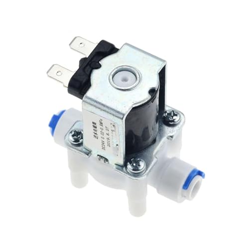 Magnetventil Kunststoff-Magnetventil 1/4" Schnellkontakt Normalerweise geschlossener Wassereinlassablauf Ventil(12V) von KUNYOS