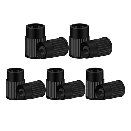 Magnetventil Kunststoff-Reifenventilkappen, integriertes Kernentfernungswerkzeug, Schaftabdeckungen for Autos, Fahrräder und Fahrräder, LKWs, Motorräder Ventil(Black-10Pcs) von KUNYOS