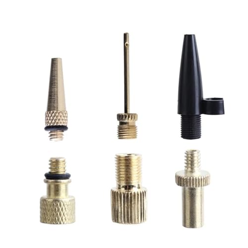Magnetventil Kupfer-Inflator-Düsen-Kit Ventiladapter-Schlauch Fahrradventiladapter for Straßen- und MTB-Reifen Ventil(6pcs) von KUNYOS