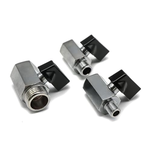 Magnetventil Messing-Kugelhahn 1/8" 1/4" 3/8" 1/2" BSP Gewinde Mini Männlich zu Weiblich Luftkompressor Wasser Gas Öl Abschaltung Ventil(1/8",Female To Female) von KUNYOS