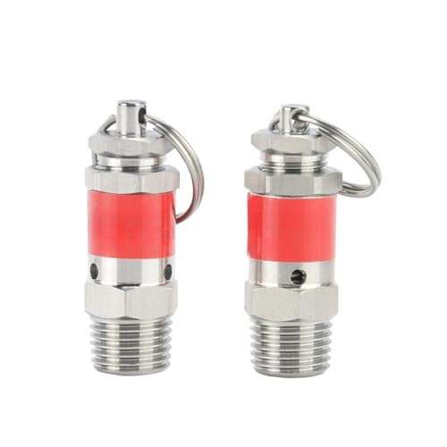 Magnetventil Mini 1/8 "1/4" BSPT Männlich Edelstahl Frühling Druckentlastung Sicherheitsventil Luft Kompressor Ventil(0.05mpa 0.5 Bar,1l8 BSPT) von KUNYOS