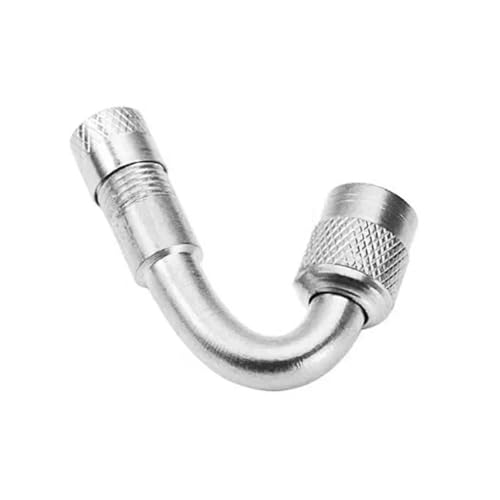 Magnetventil Motorrad 90 45 135 Grad Winkel Gebogen Ventil Adapter Reifen Schlauch Kupfer Silber Verlängerung for Lkw Auto Moto Bike Ventil(1pcs silver-45) von KUNYOS