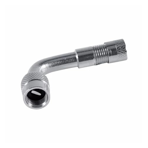 Magnetventil Motorrad 90 45 135 Grad Winkel Gebogen Ventil Adapter Reifen Schlauch Kupfer Silber Verlängerung for Lkw Auto Moto Bike Ventil(1pcs silver-90) von KUNYOS