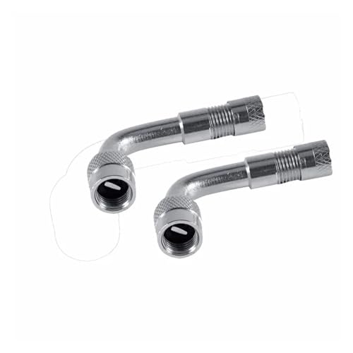 Magnetventil Motorrad 90 45 135 Grad Winkel Gebogen Ventil Adapter Reifen Schlauch Kupfer Silber Verlängerung for Lkw Auto Moto Bike Ventil(2pcs silver-90) von KUNYOS
