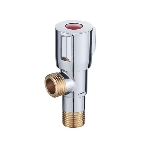 Magnetventil Schnell öffnendes Wasserhahnventil for Badezimmer, Küche, Toilette, Waschbecken, 1/2 Kupfer-Eckventil, Warm- und Kaltwasser Ventil(Red) von KUNYOS