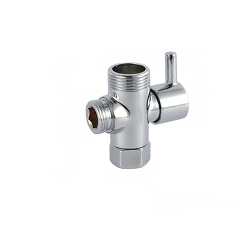 Magnetventil Umsteller 3-Wege-T-Adapter Ventil Chrom poliert Wasserhahn Duschkopf Arm Schalter Adapter Ersatz Ventil(Yellow) von KUNYOS
