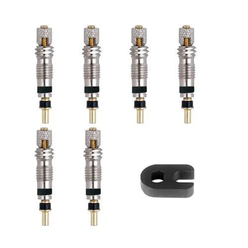 Magnetventil Ventileinsatz 2/6/12PCS Messing Rennrad Schläuche Service Teile Werkzeug Optional Ventil(Presta Core 6PC 1V) von KUNYOS