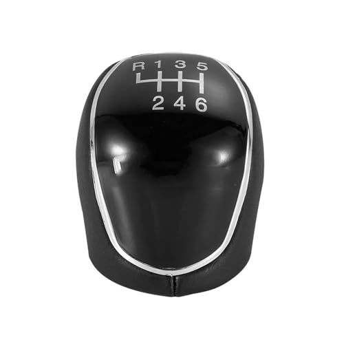 Schaltknäufe Für Ford Für Mondeo 4 Mk4 Für Focus Für S-Max Für C-Max Für Kuga Für Galaxy 5/6-Gang-Schaltknauf Lederschalthebel(Black 6 speed) von KUNYOS
