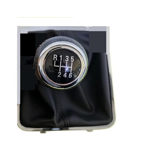 Schaltsack Für VW Für Passat Für B6 2005-2011 5/6-Gang-Schaltknauf Hebel Stick Gamasche Kofferraumabdeckung Kragen Zubehör Schaltmanschette(Leather 5 Speed) von KUNYOS