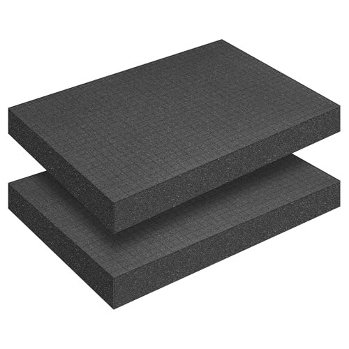 KUOGAS 2 Stück 400 x 300 x 50 mm Schaumstoff Zuschnitt Rasterschaumstoff - Schaumstoffeinlage Werkzeug Kamerakoffer Schaumstoff,Koffereinlage,Tabletop Miniaturen (400 x 300 x 50 mm 2er-Pack) von KUOGAS