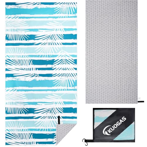 KUOGAS Strandtuch XXL 180×90 cm,Groß Schnelltrocknendes Mikrofaser Handtuch, Sandfrei Badetuch,Stranddecke Damen strandhandtuch von KUOGAS