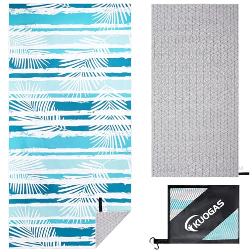 KUOGAS Strandtuch XXL 200×100 cm,Groß Schnelltrocknendes Mikrofaser Handtuch, Sandfrei Badetuch,Stranddecke Damen strandhandtuch von KUOGAS