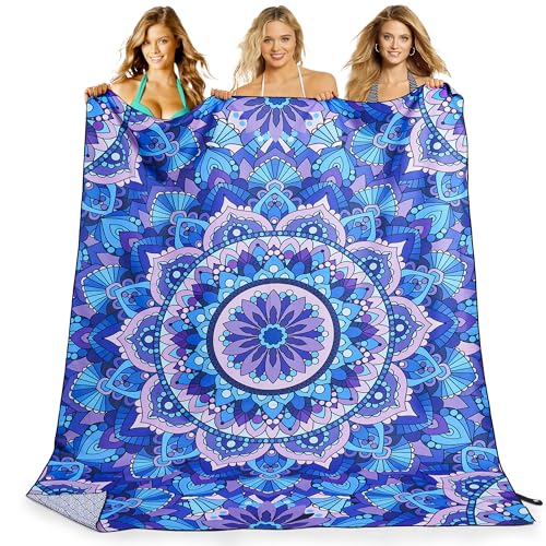 KUOGAS Strandtuch XXL 200x145 cm,Groß Schnelltrocknendes Mikrofaser Handtuch, Sandfrei Badetuch,Stranddecke Damen strandhandtuch von KUOGAS