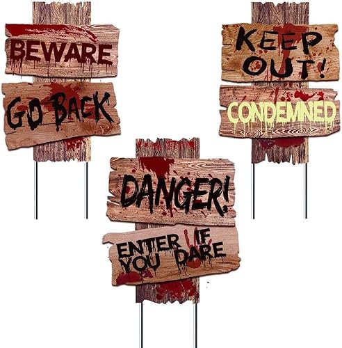 Halloween Deko Outdoor Schild Garten Horror Helloween Party Gruselig Draußen Dekoration Set Gartendeko Decoration Halloweendeko Haustür Aussen Haus Dekoartikel Erschrecken Vorsicht Creepy Warnung 3pcs Halloween Deko Outdoor Schild Garten Horror Helloween Party Gruselig Draußen Dekoration Set Gartendeko Decoration Halloweendeko Haustür Aussen Haus Dekoartikel Erschrecken Vorsicht Creepy Warnung 3pcs von KUOL-KIDS