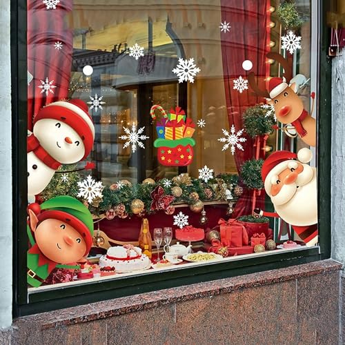 Weihnachtsdeko Fensterbilder Weihnachten Fenster Deko Fensterdeko Weihnacht Christmas Decorations Weinachtsdekorationen Schneeflocken Selbstklebend Winterdeko Dekoration Fensteraufkleber 165pcs von KUOL-KIDS