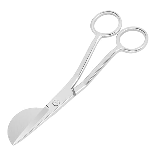 KUONIIY Applikationsschere, Edelstahl, Näh- und Stickschere mit Entenschnabelkante, Paddel für Kunst, Basteln, Tufting, Handarbeiten und Sticken, 15,2 cm, Silber von KUONIIY
