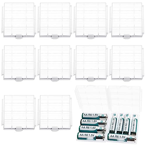 12 Stücke AA/AAA Akkubox, KUOQIY Batteriebox aus Kunststoff, für AA Akkus und AAA Batterien Batterie Box (4 Zellen) von KUOQIY